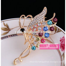 graceful colorful wedding crystal butterfly brooch pins